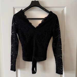 Dynamite Elegant Black Lace Women's Top- Bodysuit